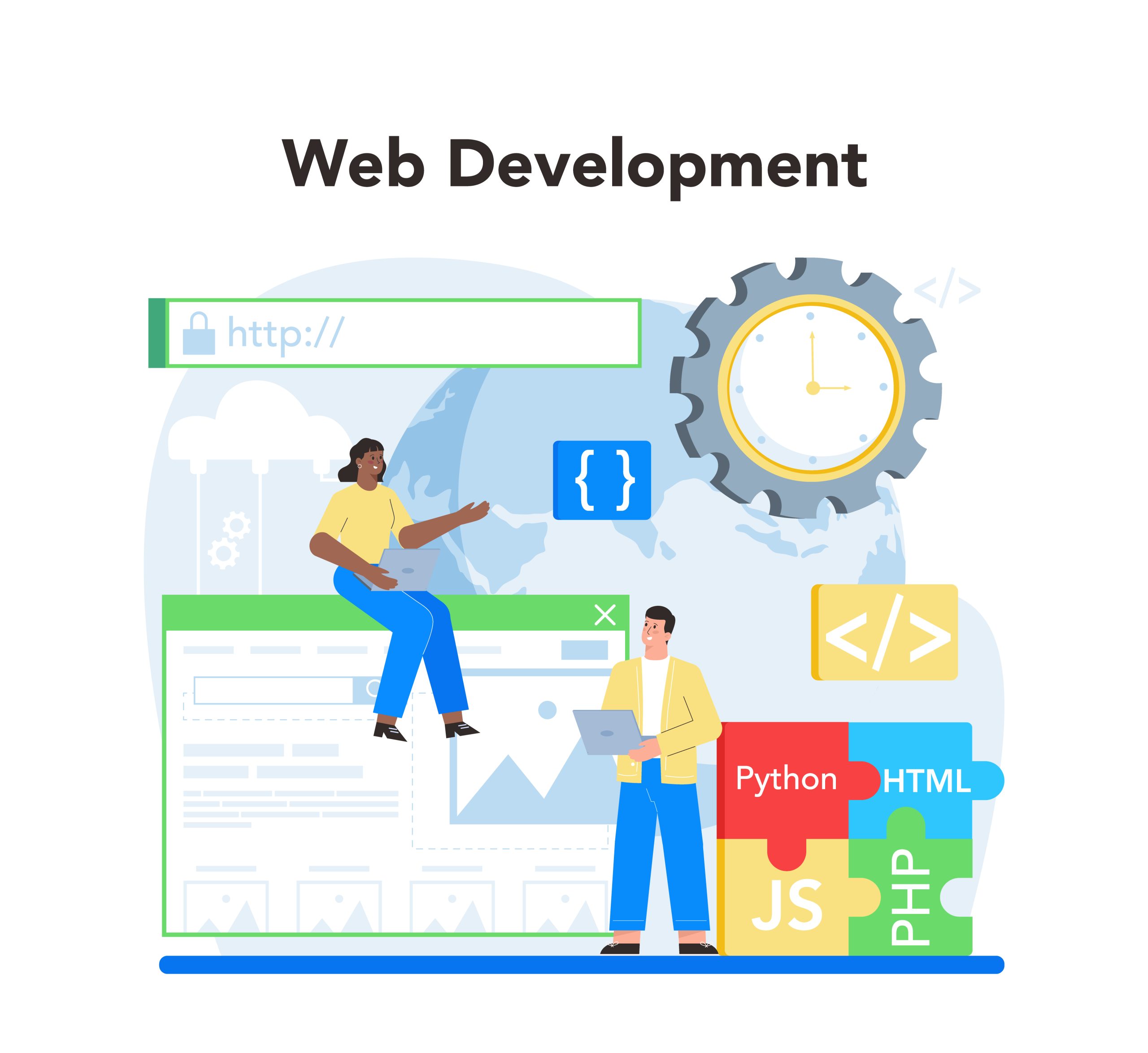 Career web development concept. website optimization and web page interface